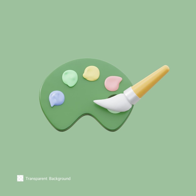 Color palette icon 3d rendering illustration