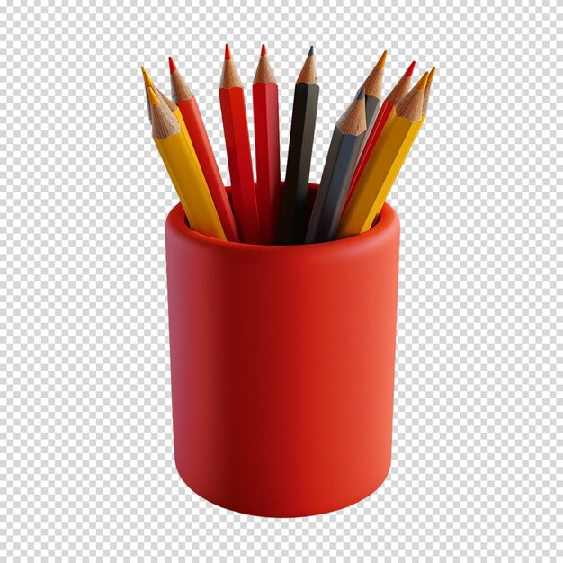 PSD color pencil isolated on transparent background