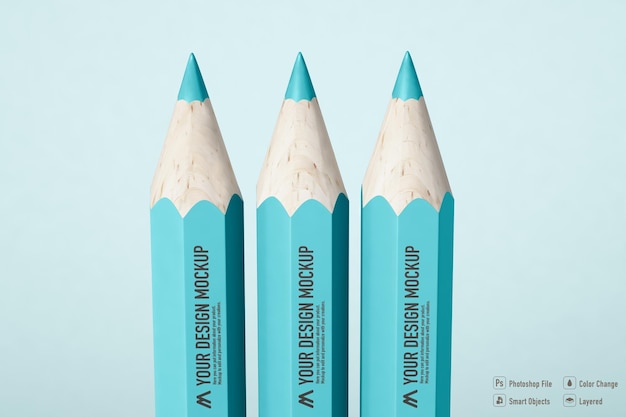 Color pencil mockup isolated design