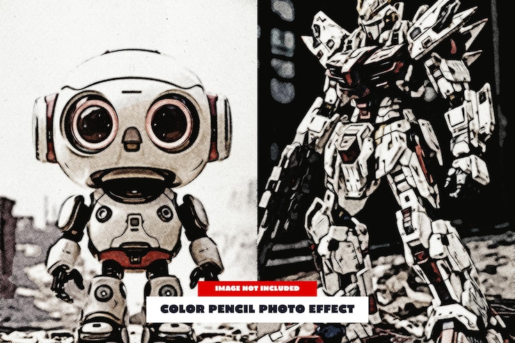 PSD color pencil photo effect for poster