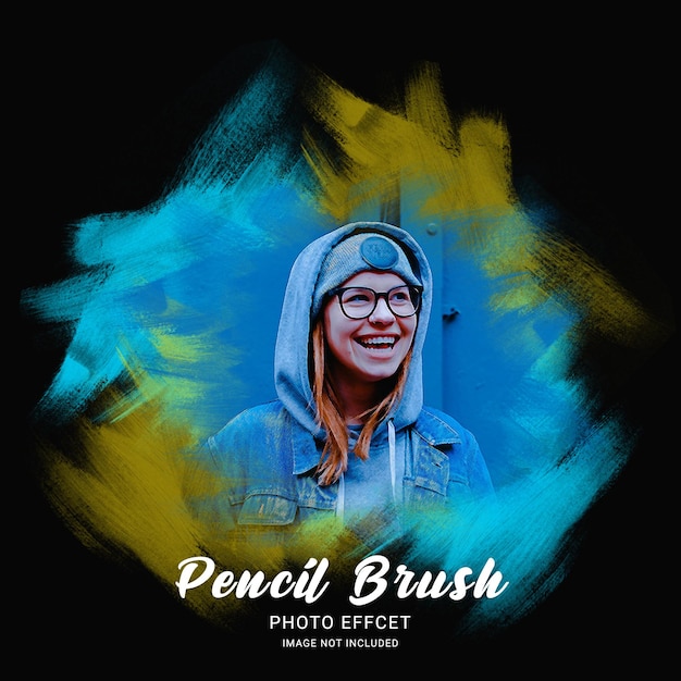 Color pencil sketch brush style photo effect