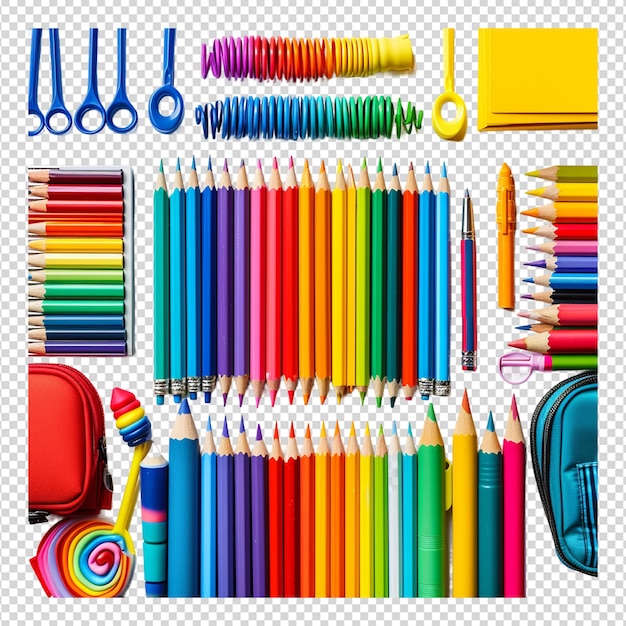 PSD color pencils isolated on white