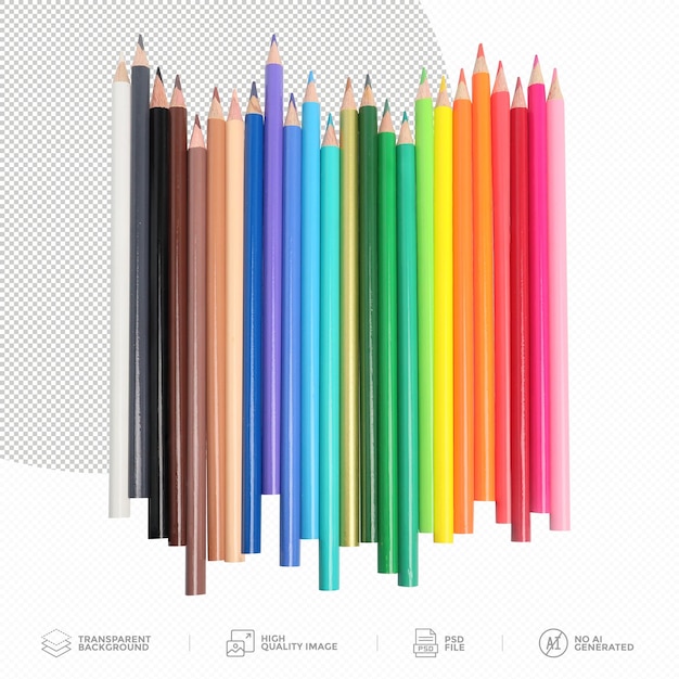 PSD Цветные карандаши на прозрачном фоне