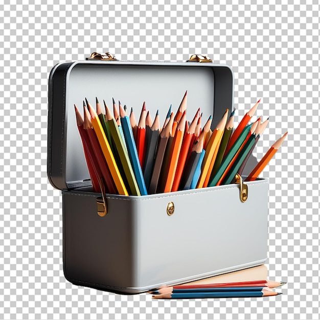 PSD color pencilscloseup of multi colored pencils in container against white background