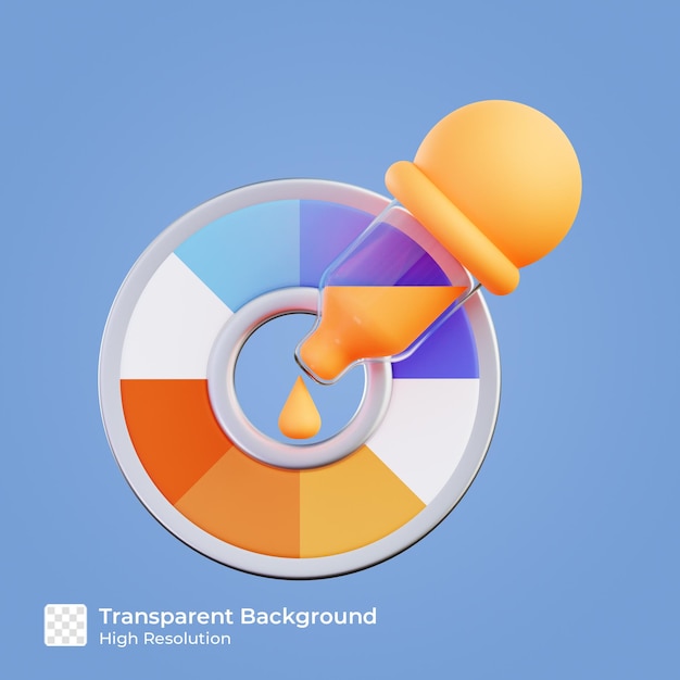 PSD color picker icon 3d illustration isolated premium psd