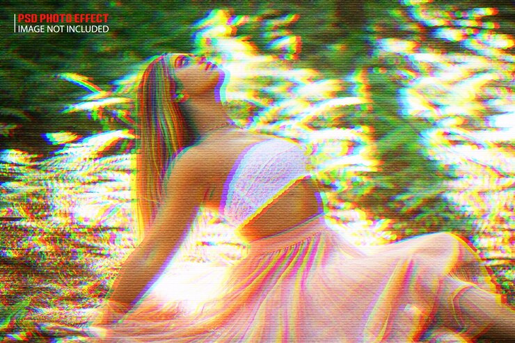 PSD 색상 픽셀 rgb 분할 이중 색상 사진 효과