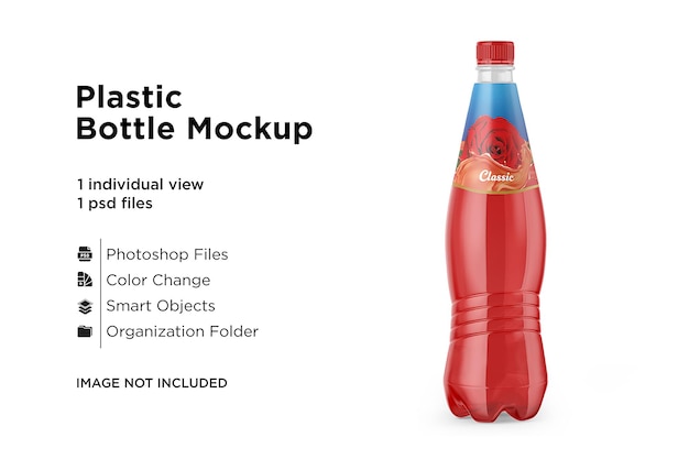 Color Plastic Drink Bottle Mockup