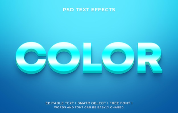 Color psd text effect design free download