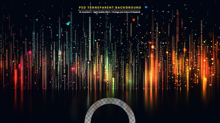 PSD color shiny light effects on black liquid style multicolored wavy shape