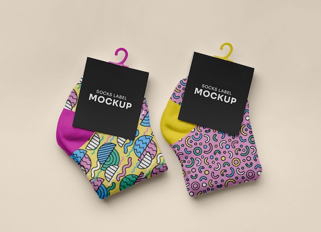 Color socks design mockup