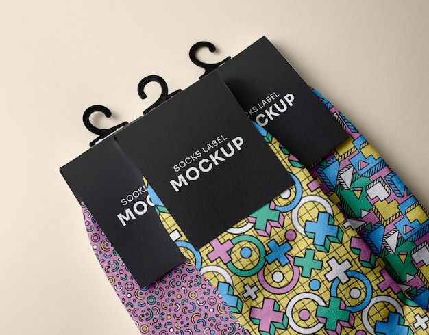 Color socks design mockup