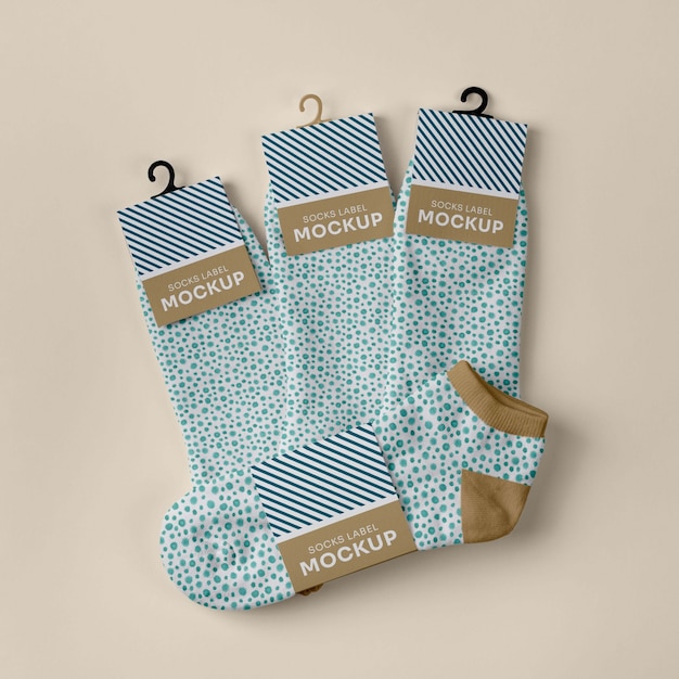 Color socks design mockup