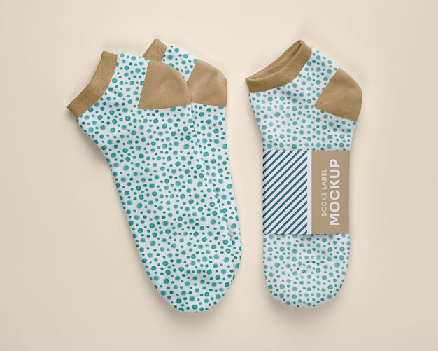 Color socks design mockup