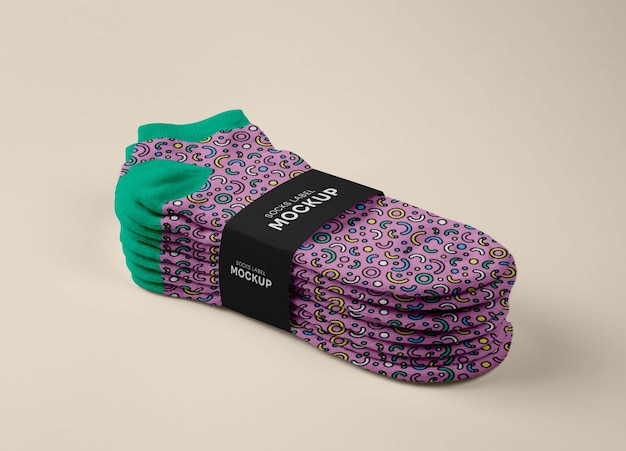 Color socks design mockup