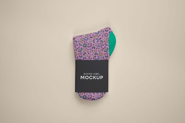 Color socks design mockup