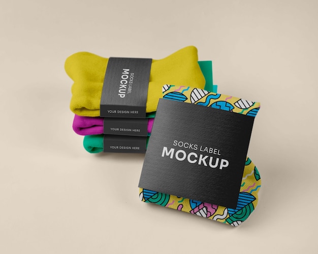 Color socks design mockup