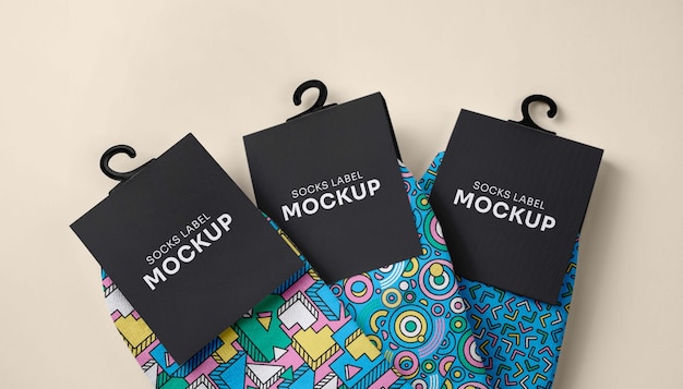 Color socks design mockup