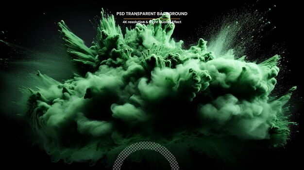 PSD color splashes of ink in water isolated on transparent background