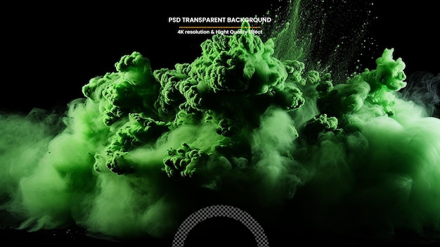 PSD color splashes of ink in water isolated on transparent background