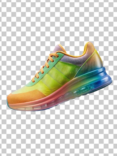 PSD color sport shoes on transparent background