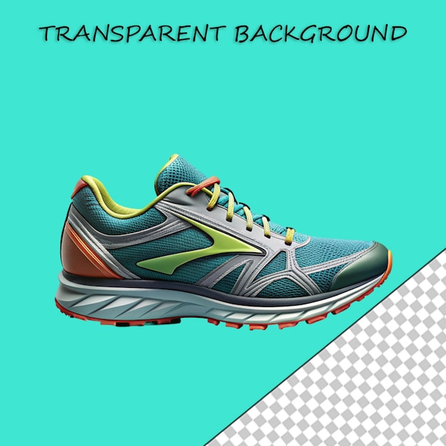 PSD color sport shoes on transparent background