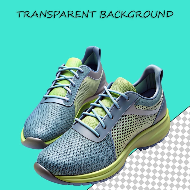 PSD color sport shoes on transparent background