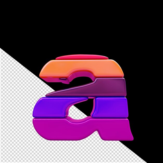 Color symbol made of horizontal blocks letter a