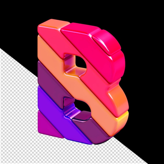 PSD Цветной символ из диагональных блоков буква b