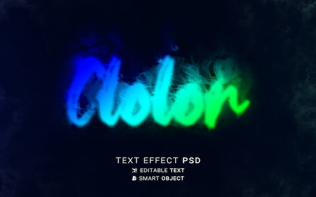 PSD scrittura effetto testo a colori