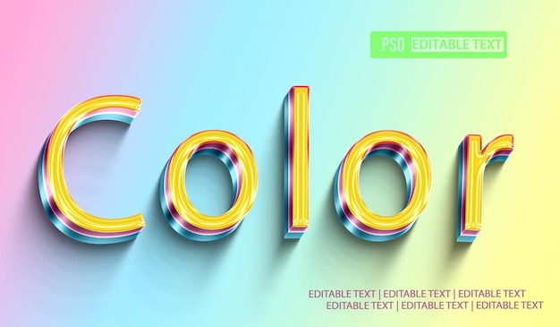 PSD color text style effect