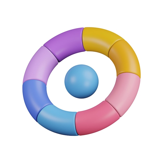 color wheel icon isolated 3d render illustration