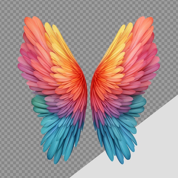 PSD color wing png isolated on transparent background