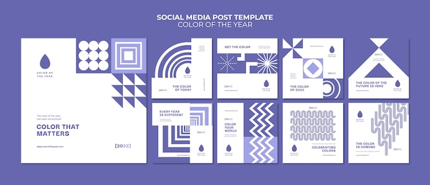 PSD color of the year 2022 instagram posts template