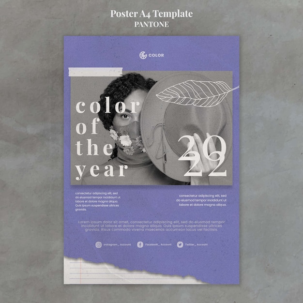 PSD color of the year 2022 poster template