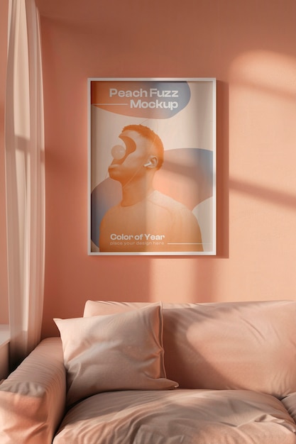 PSD color of the year frame mockup