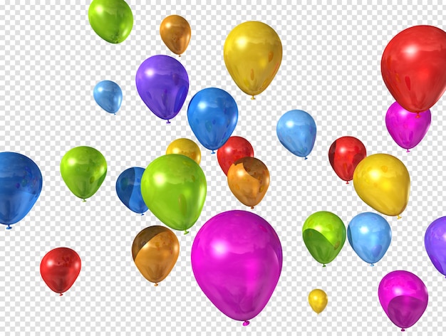 Colored balloons isolated on white