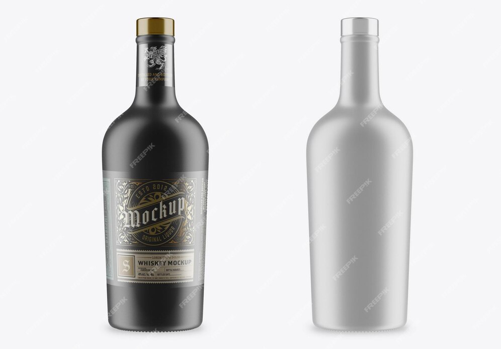 Premium Psd Colored Ceramic Liquor Bottle Mockup