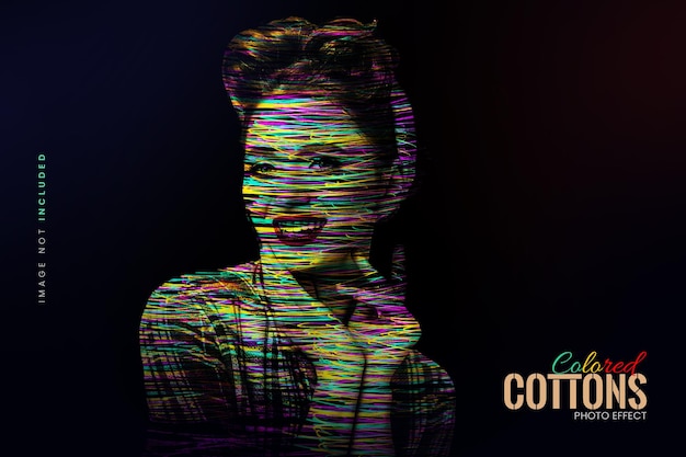 Colored cottons photo effect template