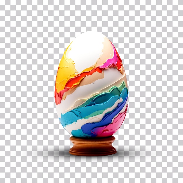 PSD colored decorative egg isolated on transparent background