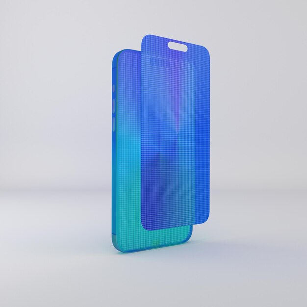 PSD colored glass phone 15 pro mockup