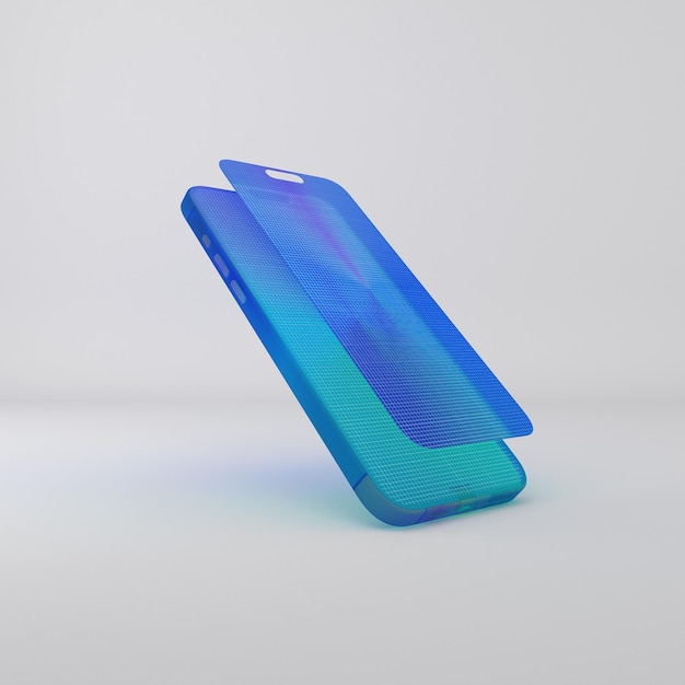 PSD colored glass phone 15 pro mockup