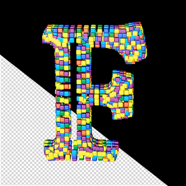 PSD lettere colorate da piccoli cubi lettera f