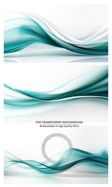 PSD onda di luce colorata su sfondo bianco trasparente