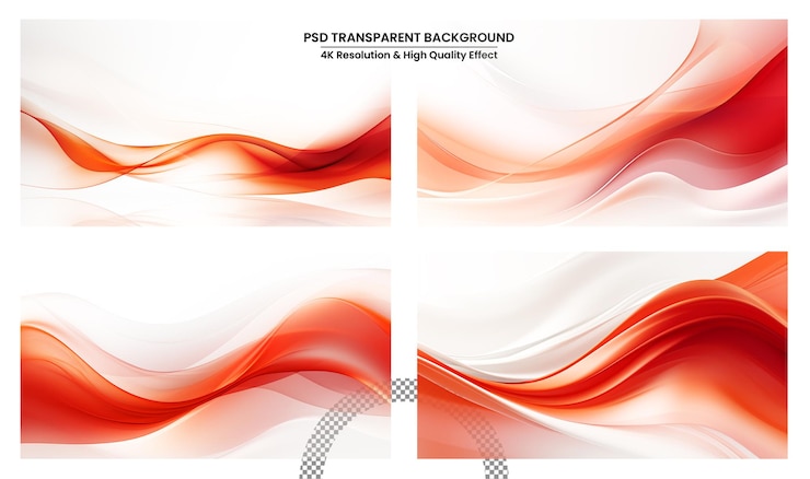 PSD colored light wave on white transparent background