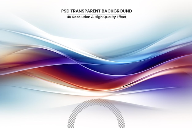 PSD colored light wave on white transparent background