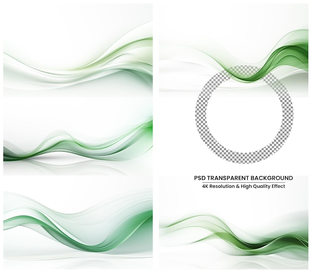 PSD colored light wave on white transparent background