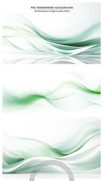 PSD colored light wave on white transparent background