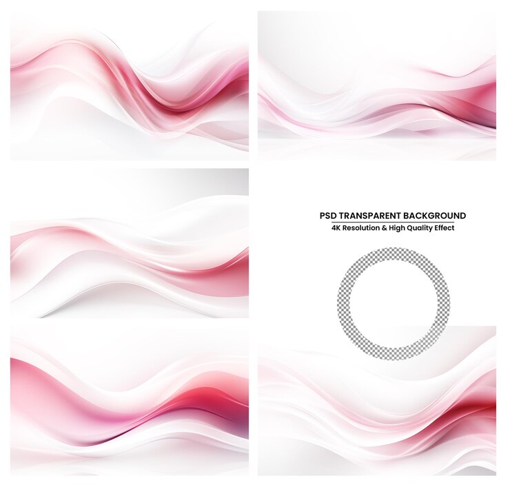 PSD colored light wave on white transparent background