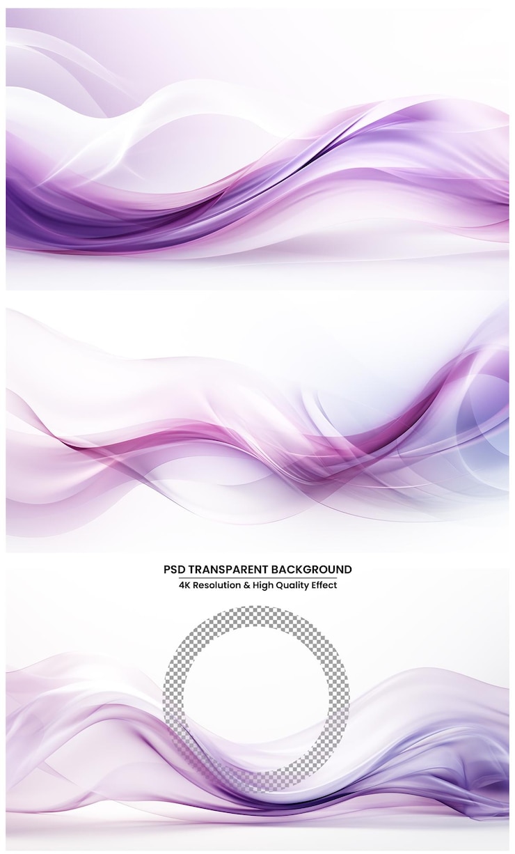 PSD colored light wave on white transparent background