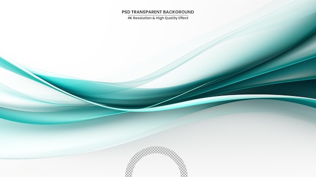 PSD colored light wave on white transparent background